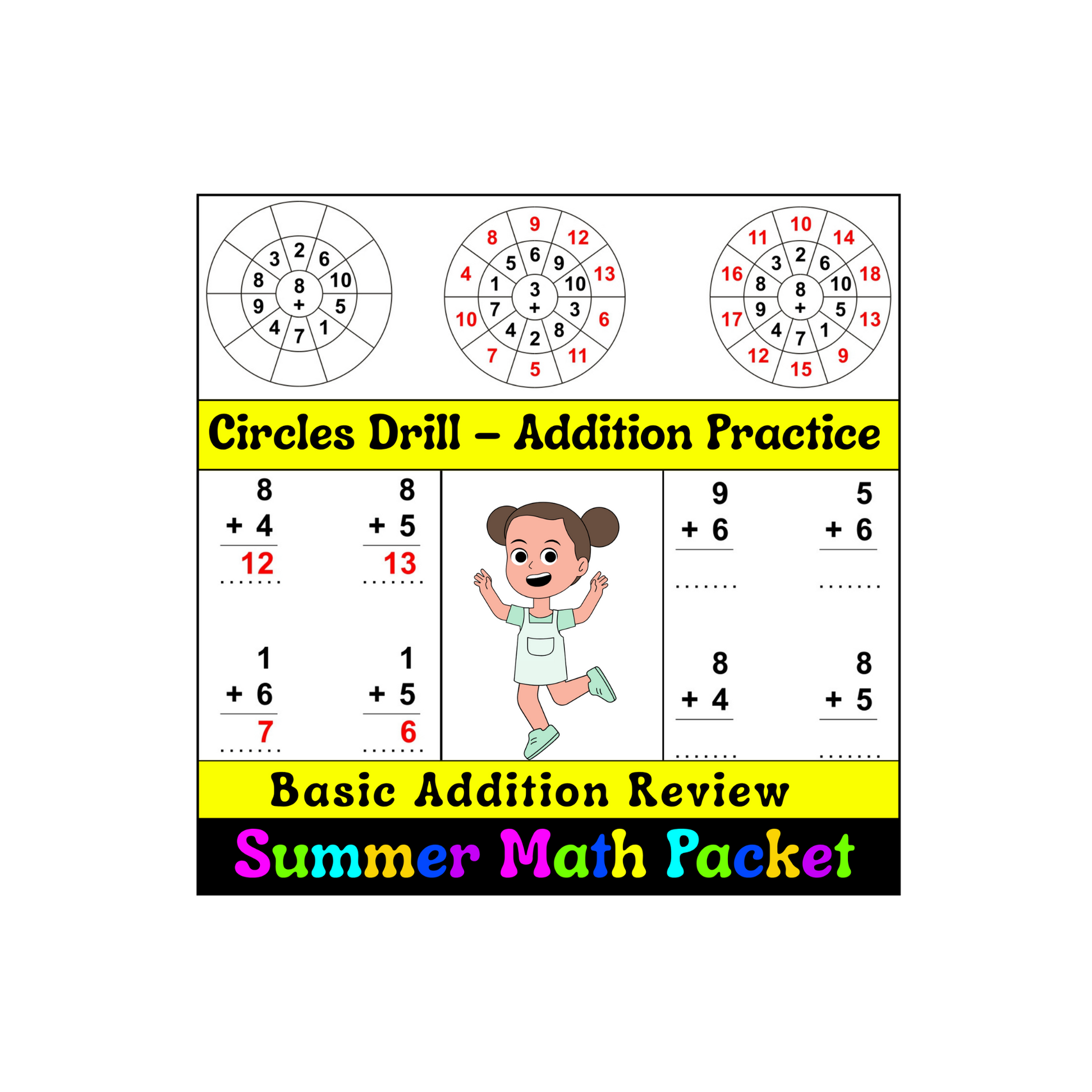 1st Grade End of the Year Math Packet | No Prep Worksheets & Summer Review